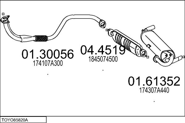 MTS TOYO85820A003590 - Система випуску ОГ autocars.com.ua