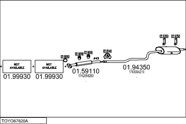 MTS TOYO87820A008337 - Система випуску ОГ autocars.com.ua