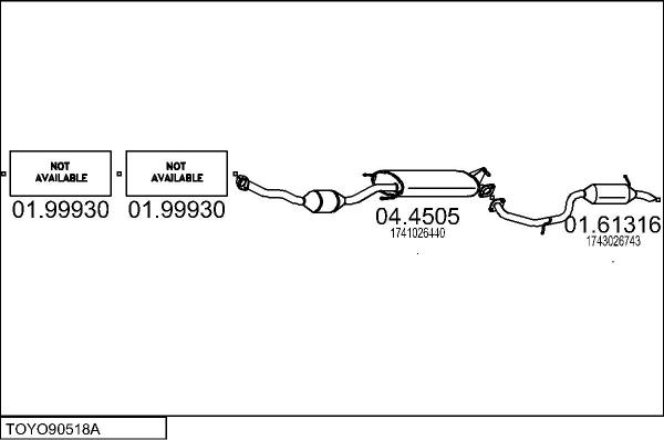 MTS TOYO90518A019296 - Система випуску ОГ autocars.com.ua