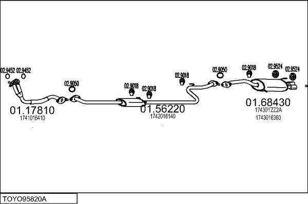MTS TOYO95820A003490 - Система випуску ОГ autocars.com.ua