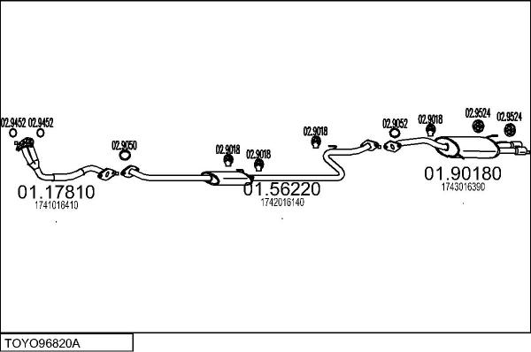 MTS TOYO96820A003490 - Система випуску ОГ autocars.com.ua