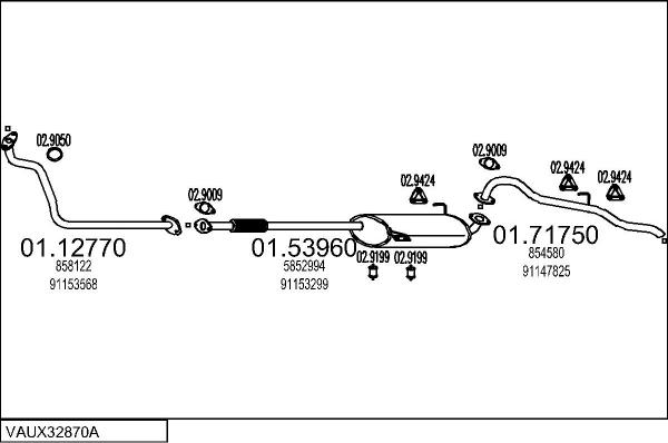 MTS VAUX32870A008148 - Система випуску ОГ autocars.com.ua