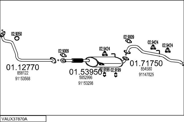 MTS VAUX37870A008148 - Система випуску ОГ autocars.com.ua