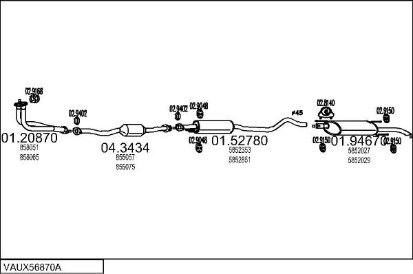 MTS VAUX56870A010389 - Система випуску ОГ autocars.com.ua