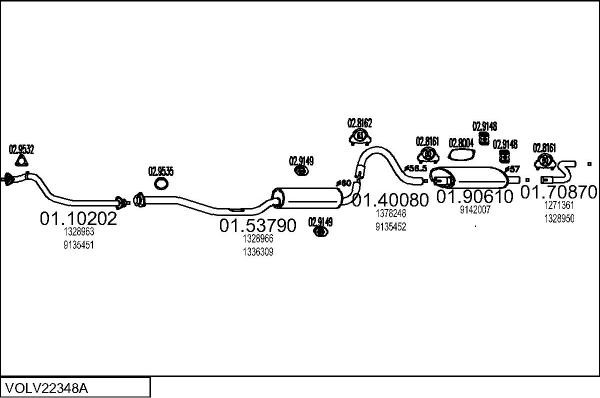 MTS VOLV22348A003990 - Система випуску ОГ autocars.com.ua