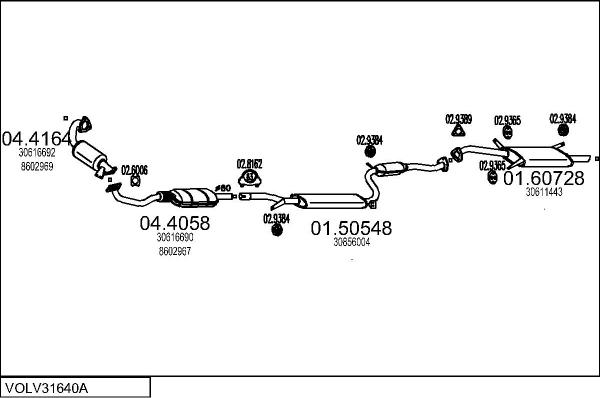 MTS VOLV31640A014956 - Система випуску ОГ autocars.com.ua