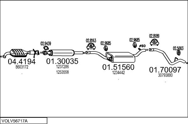 MTS VOLV56717A122902 - Система випуску ОГ autocars.com.ua
