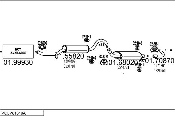 MTS VOLV81810A018817 - Система випуску ОГ autocars.com.ua