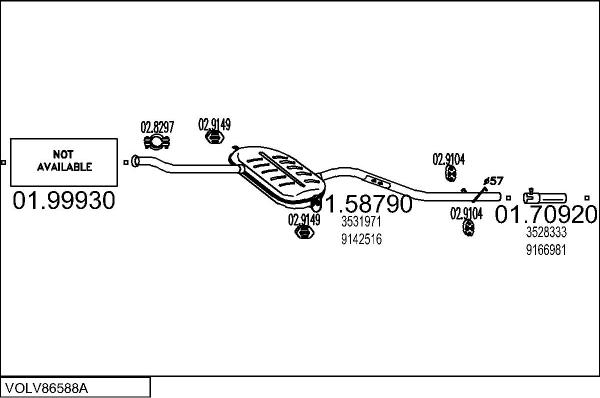 MTS VOLV86588A010420 - Система випуску ОГ autocars.com.ua