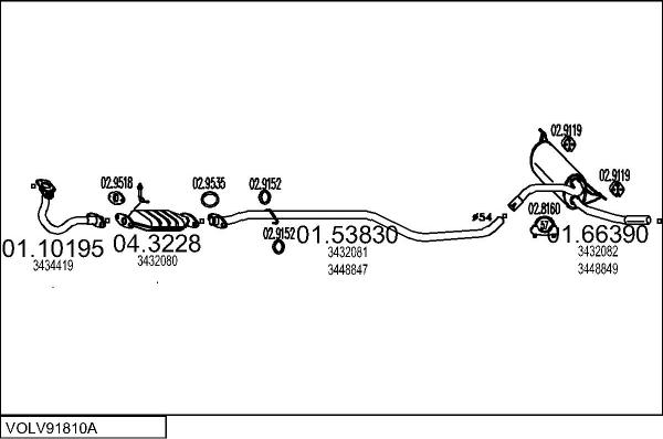MTS VOLV91810A002827 - Система випуску ОГ autocars.com.ua
