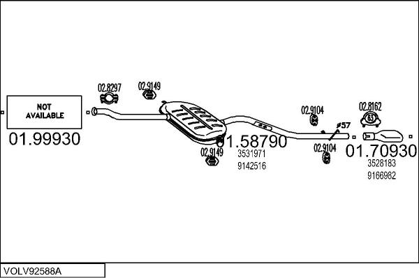 MTS VOLV92588A010419 - Система випуску ОГ autocars.com.ua
