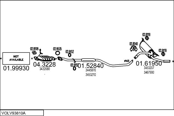 MTS VOLV93810A005085 - Система випуску ОГ autocars.com.ua