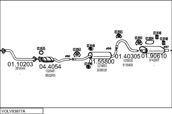 MTS VOLV93877A032859 - Система випуску ОГ autocars.com.ua