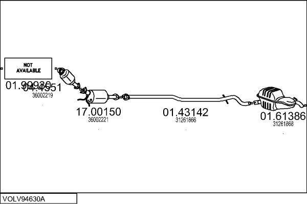 MTS VOLV94630A019404 - Система випуску ОГ autocars.com.ua