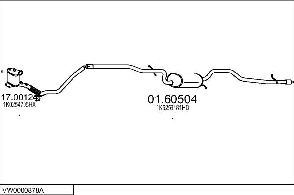 MTS VW0000878A133524 - Система випуску ОГ autocars.com.ua