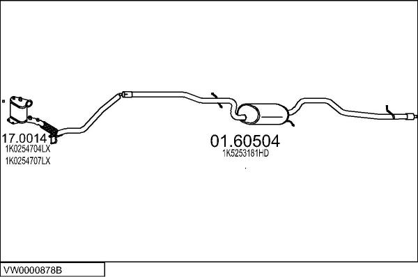 MTS VW0000878B133524 - Система випуску ОГ autocars.com.ua