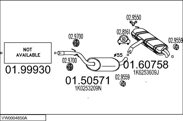 MTS VW0004650A018922 - Система випуску ОГ autocars.com.ua