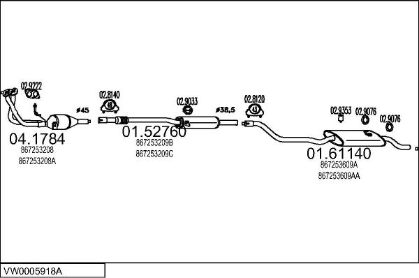 MTS VW0005918A010733 - Система випуску ОГ autocars.com.ua