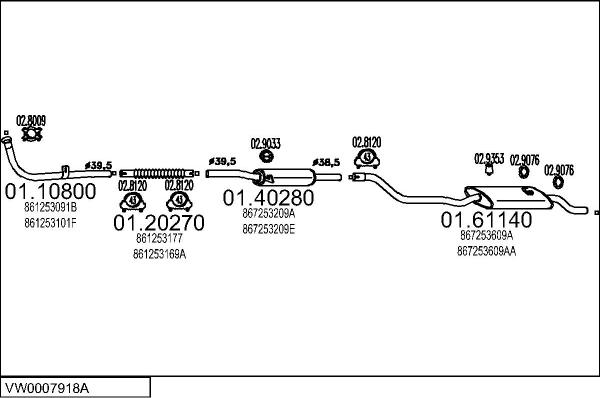 MTS VW0007918A010733 - Система випуску ОГ autocars.com.ua