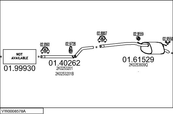 MTS VW0008578A114339 - Система випуску ОГ autocars.com.ua