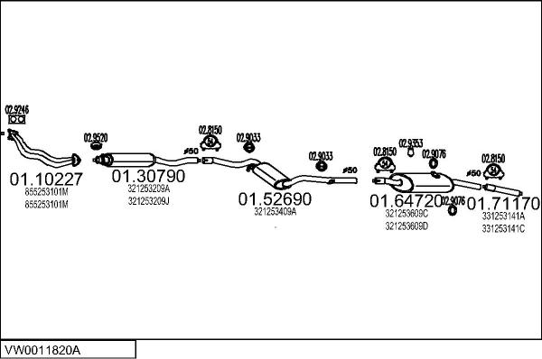 MTS VW0011820A001928 - Система випуску ОГ autocars.com.ua