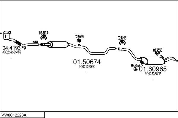 MTS VW0012228A028569 - Система випуску ОГ autocars.com.ua