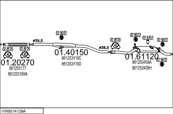MTS VW0014128A001595 - Система випуску ОГ autocars.com.ua