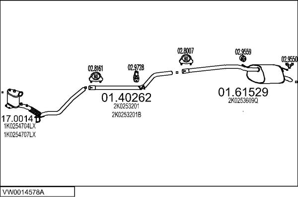 MTS VW0014578A015235 - Система випуску ОГ autocars.com.ua
