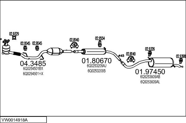 MTS VW0014918A017738 - Система випуску ОГ autocars.com.ua