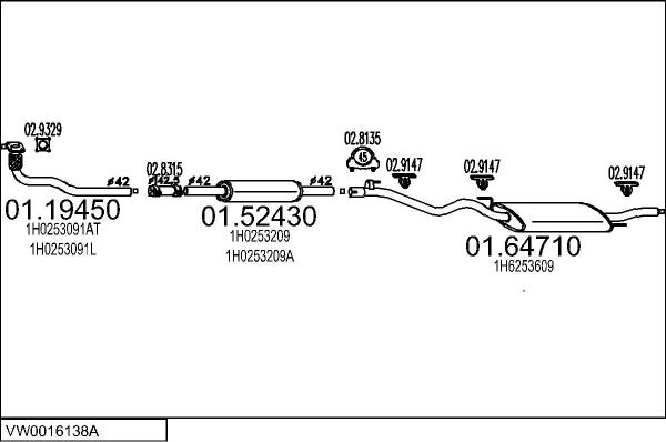 MTS VW0016138A136920 - Система выпуска ОГ avtokuzovplus.com.ua