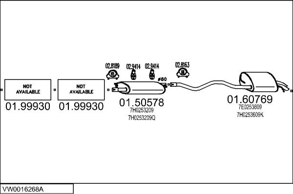 MTS VW0016268A114851 - Система випуску ОГ autocars.com.ua