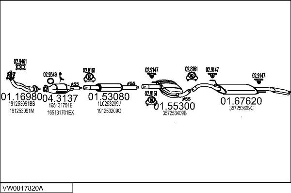 MTS VW0017820A006263 - Система випуску ОГ autocars.com.ua
