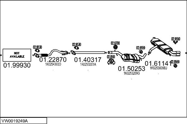 MTS VW0019249A019467 - Система випуску ОГ autocars.com.ua