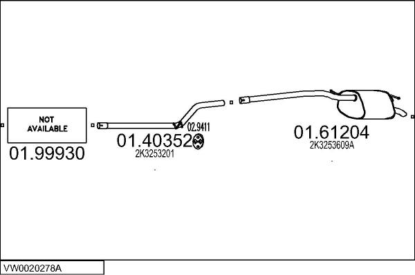MTS VW0020278A114341 - Система випуску ОГ autocars.com.ua