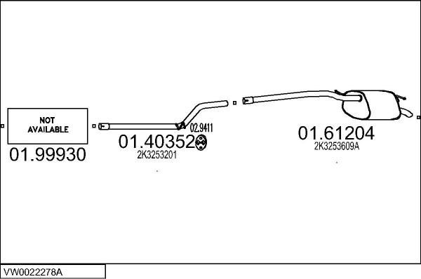 MTS VW0022278A015143 - Система випуску ОГ autocars.com.ua