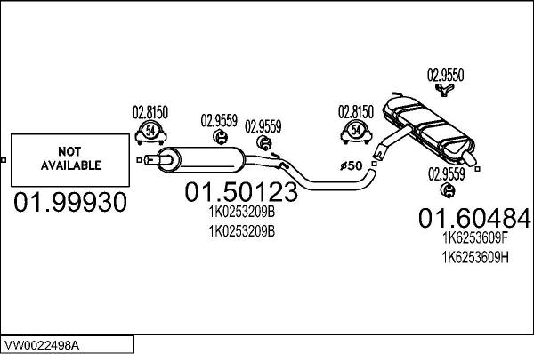 MTS VW0022498A030970 - Система випуску ОГ autocars.com.ua