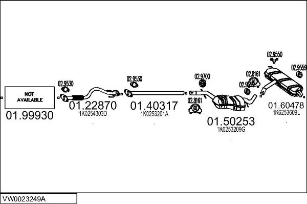MTS VW0023249A019466 - Система випуску ОГ autocars.com.ua