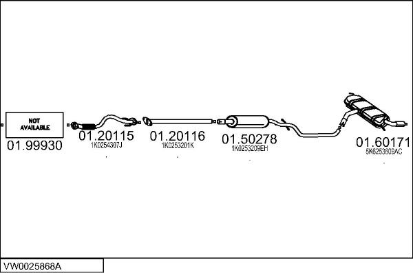 MTS VW0025868A133533 - Система випуску ОГ autocars.com.ua