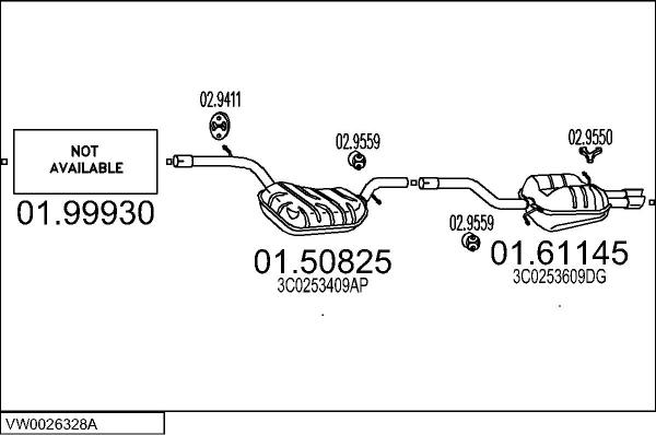 MTS VW0026328A011256 - Система випуску ОГ autocars.com.ua