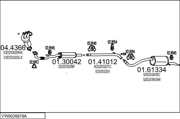 MTS VW0026878A034981 - Система випуску ОГ autocars.com.ua