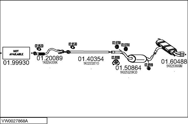 MTS VW0027868A133511 - Система випуску ОГ autocars.com.ua
