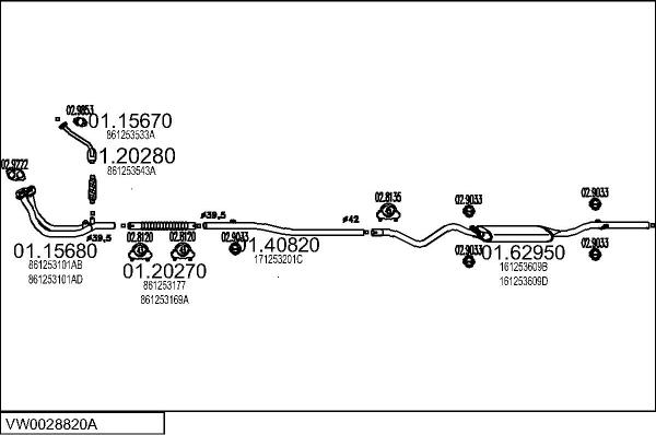 MTS VW0028820A001637 - Система випуску ОГ autocars.com.ua