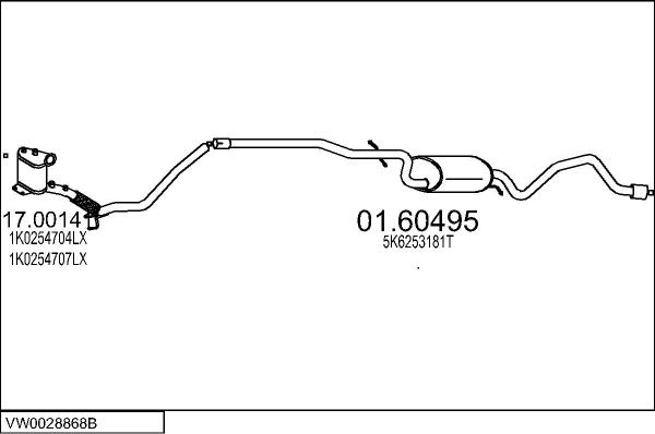 MTS VW0028868B133510 - Система випуску ОГ autocars.com.ua