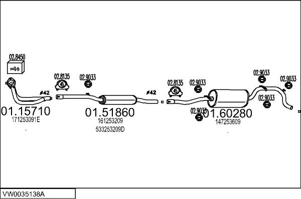 MTS VW0035138A019420 - Система випуску ОГ autocars.com.ua