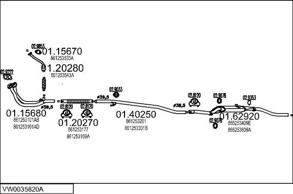 MTS VW0035820A001596 - Система випуску ОГ autocars.com.ua