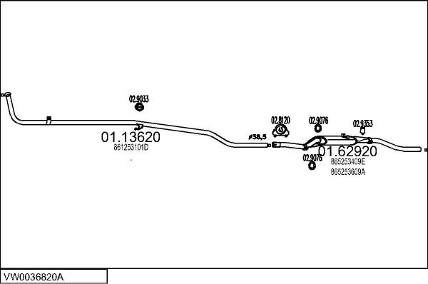 MTS VW0036820A001596 - Система випуску ОГ autocars.com.ua