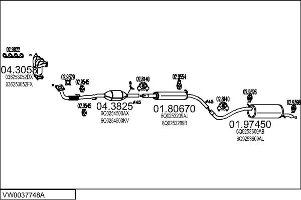 MTS VW0037748A017739 - Система випуску ОГ autocars.com.ua