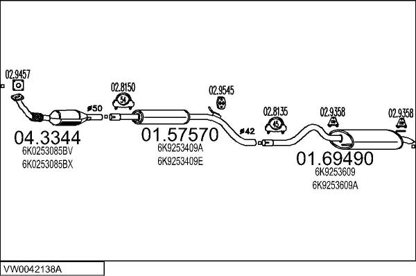 MTS VW0042138A018486 - Система випуску ОГ autocars.com.ua