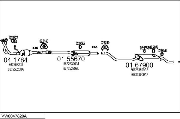 MTS VW0047820A023557 - Система випуску ОГ autocars.com.ua