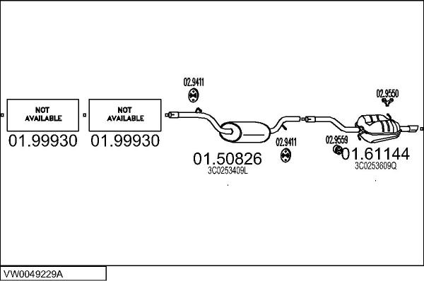 MTS VW0049229A018520 - Система випуску ОГ autocars.com.ua